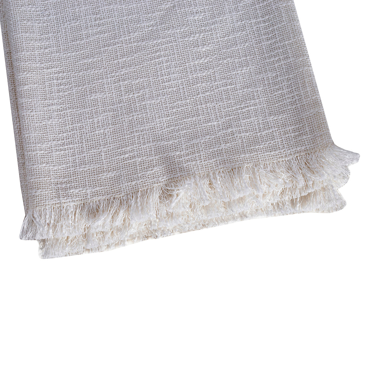 Rurban Divine Marcella Solid 100% Cotton White Throw/Multi Cover