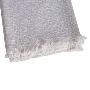 Rurban Divine Marcella Solid 100% Cotton White Throw/Multi Cover