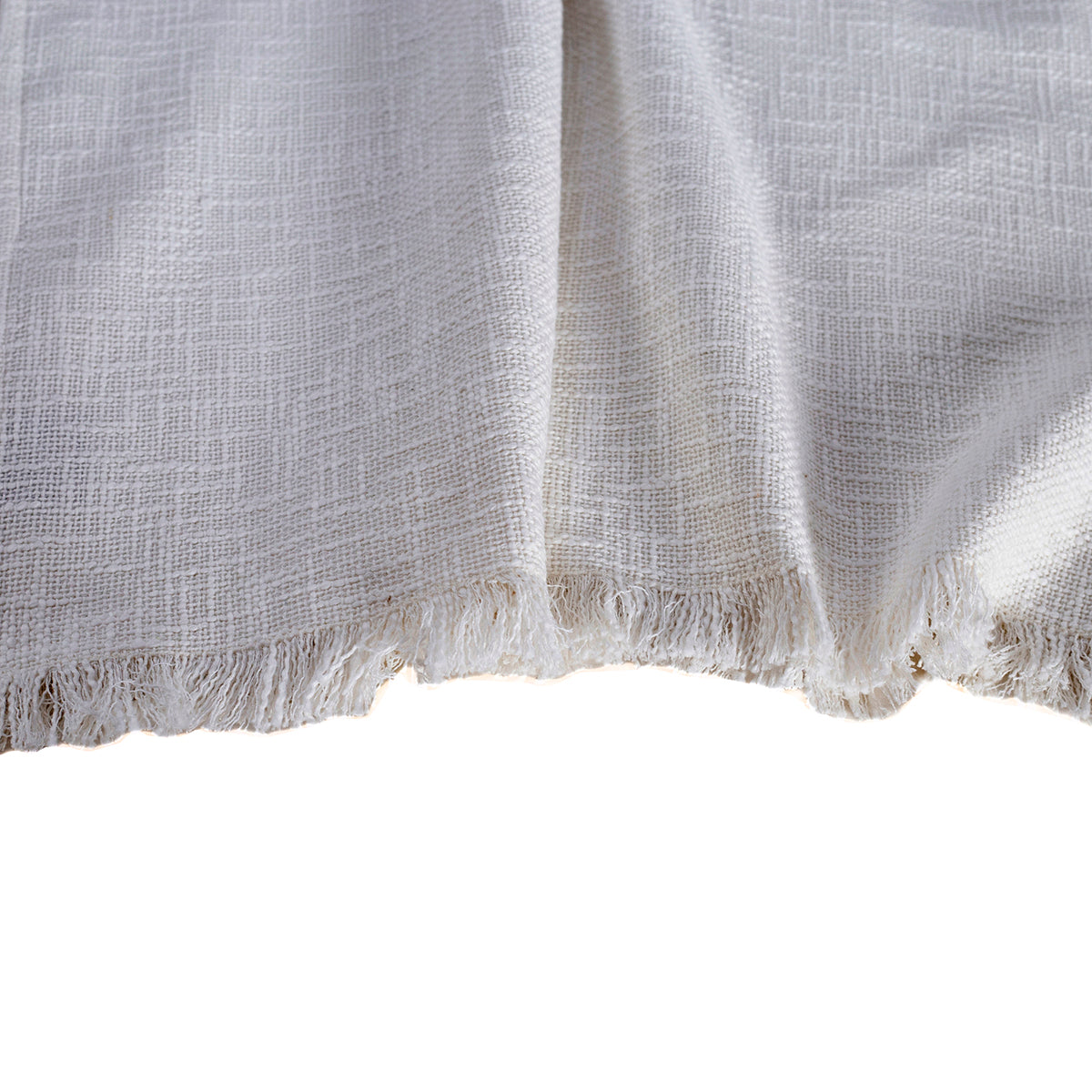 Rurban Divine Marcella Solid 100% Cotton White Throw/Multi Cover