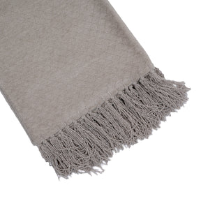 Blaize 100% Cotton Solid Weave Grey Throw/Sofa/Multi Cover/Single Bed Cover