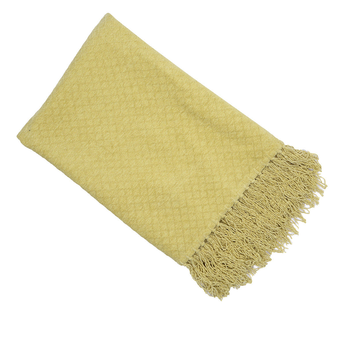 Blaize 100% Cotton Solid Weave Yellow Throw/Sofa/Multi Cover/Single Bed Cover