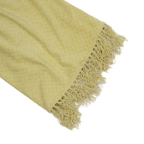 Blaize 100% Cotton Solid Weave Yellow Throw/Sofa/Multi Cover/Single Bed Cover