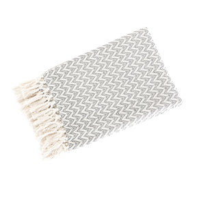 Rurban Rhupsodic Textuerd Chevron Grey Woven 1PC Throw