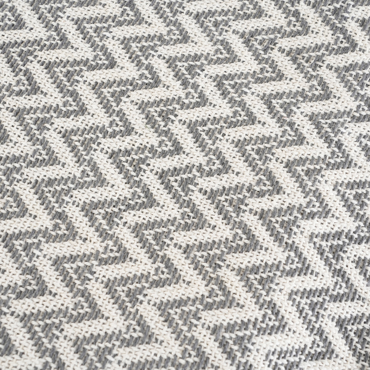 Rurban Rhupsodic Textuerd Chevron Grey Woven 1PC Throw