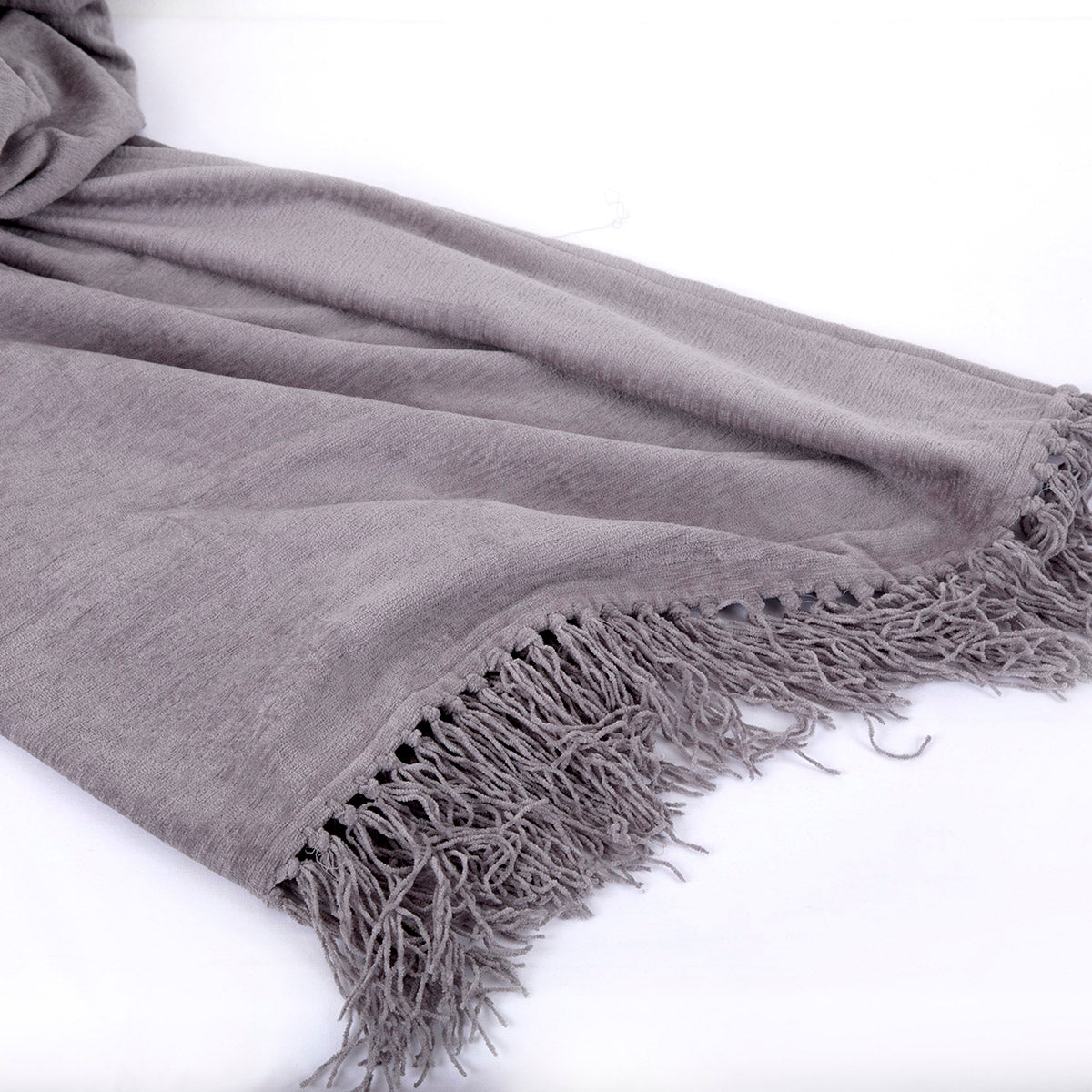 Jessica 100% Cotton Solid Woven Super Soft Wild Dove Throw/Sofa/Multi Cover/Single Bed Cover