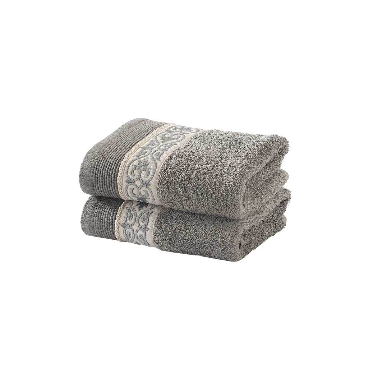 Towel 100% Cotton Grey Lacette Imperial Grace