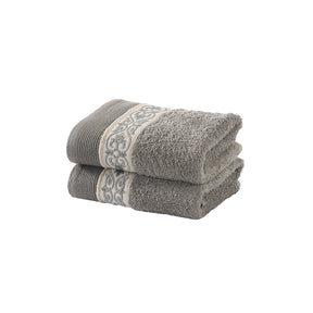 Towel 100% Cotton Grey Lacette Imperial Grace