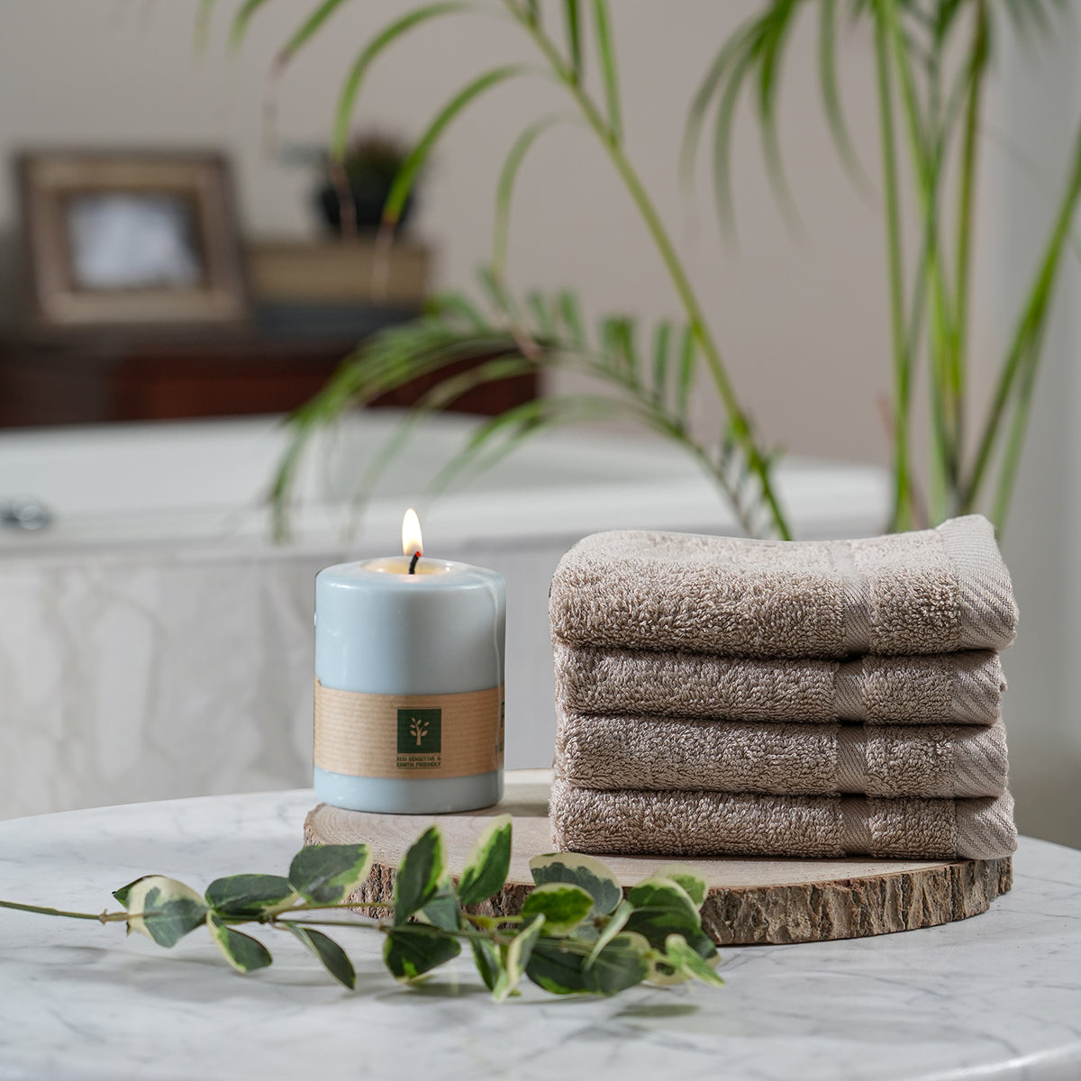Amor Extra Luxury & Softness Anti Lint Treatment Natural/Beige Bamboo Towel