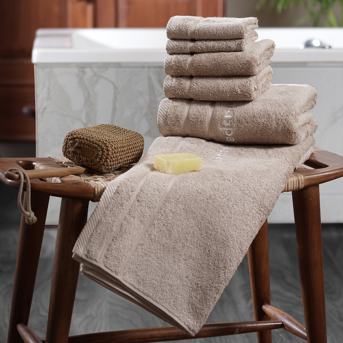 Amor Extra Luxury & Softness Anti Lint Treatment Natural/Beige Bamboo Towel