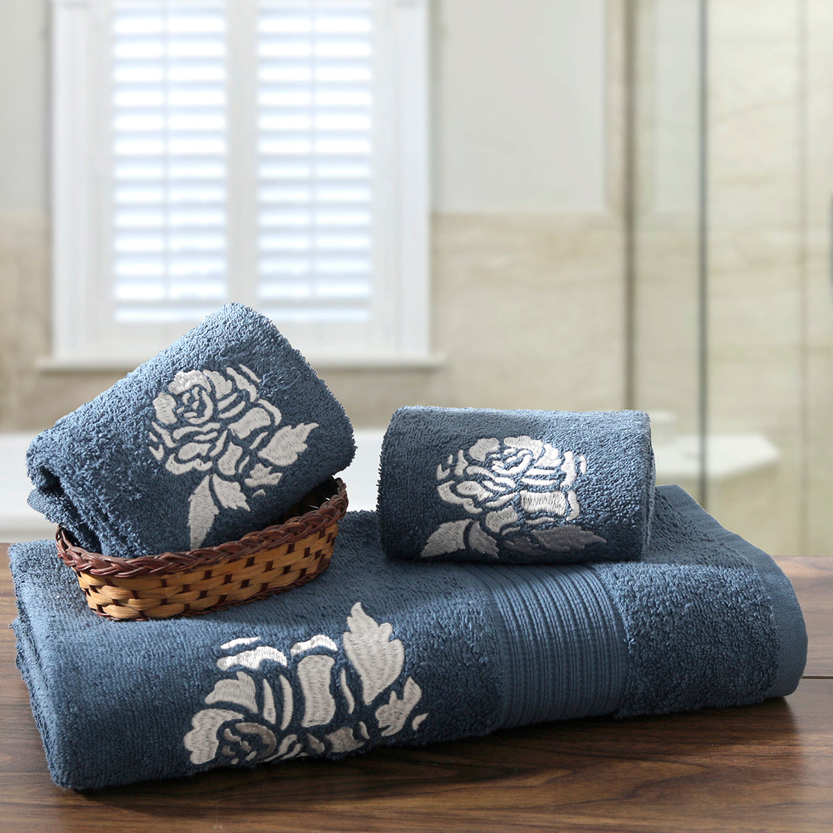Florent Ultra-Soft And Highly Absorbant Mallard Blue Bath Set