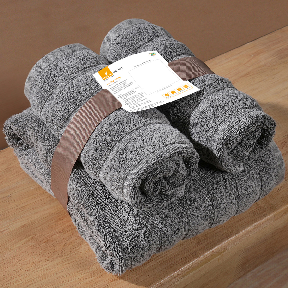 Mellow Mesh Premium distressed Grey Towel Set