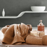 Colorart Embedded Stripe Aero Brown Towel