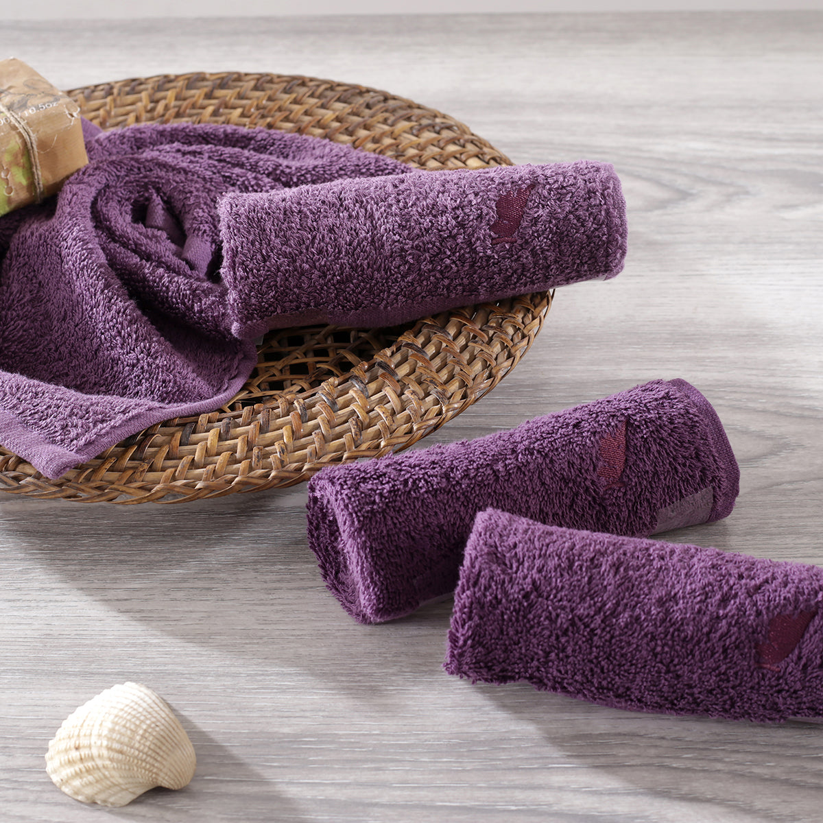 Colorart Embedded Stripe Shadow Purple Towel