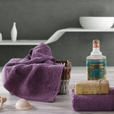 Colorart Embedded Stripe Shadow Purple Towel