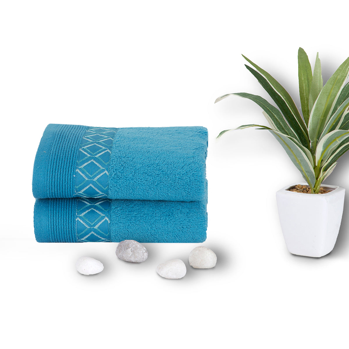 Co-Exist Zest Antimicrobial Antifungal Super Absorbent &amp; Soft Blue Towel Set