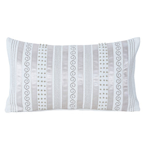 Tranquil Essence Adornment Lacery Embroidered 100% Cotton Beige Cushion Cover