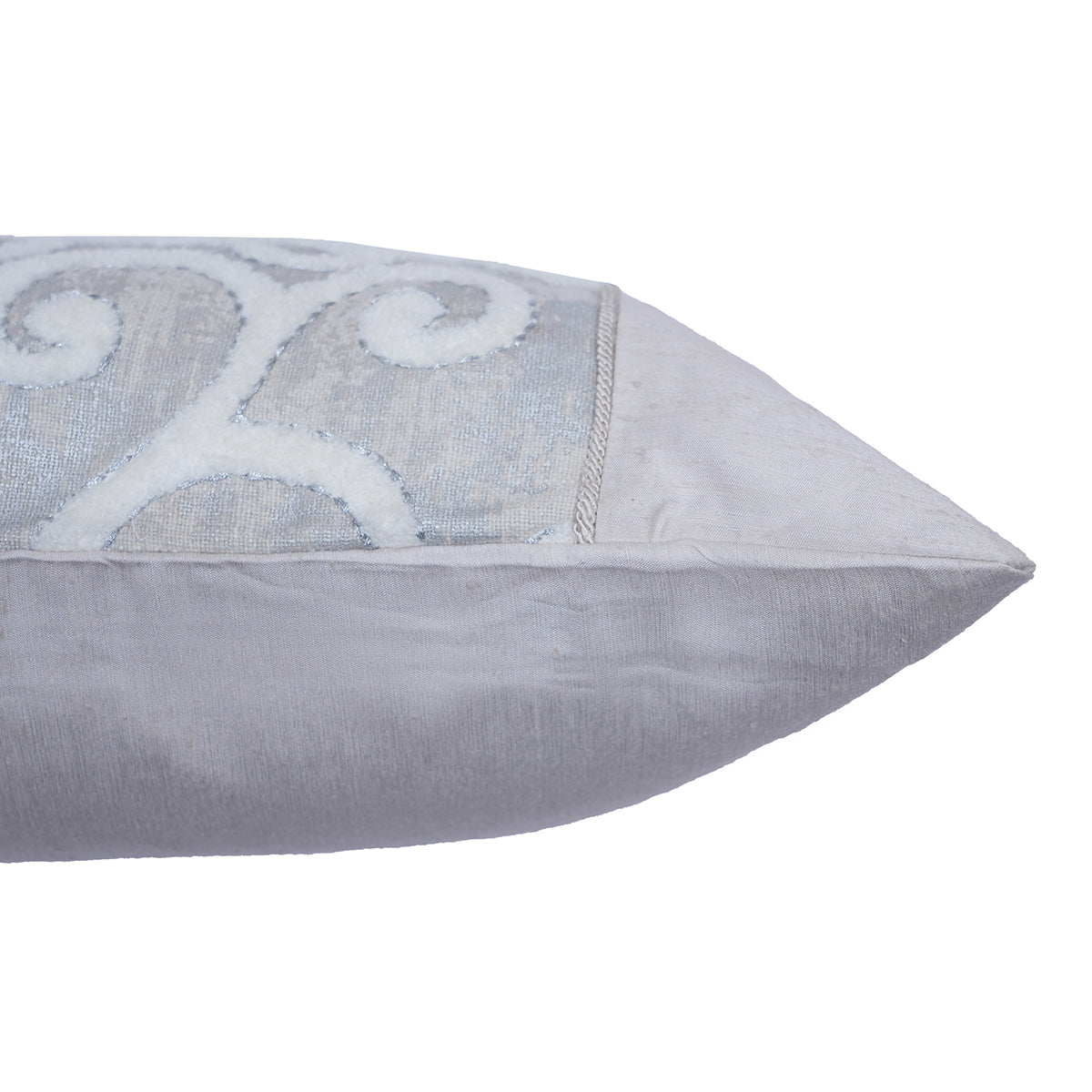 Tranquil Essence Folio Fiction Embroidered Viscose Blend Beige Cushion Cover