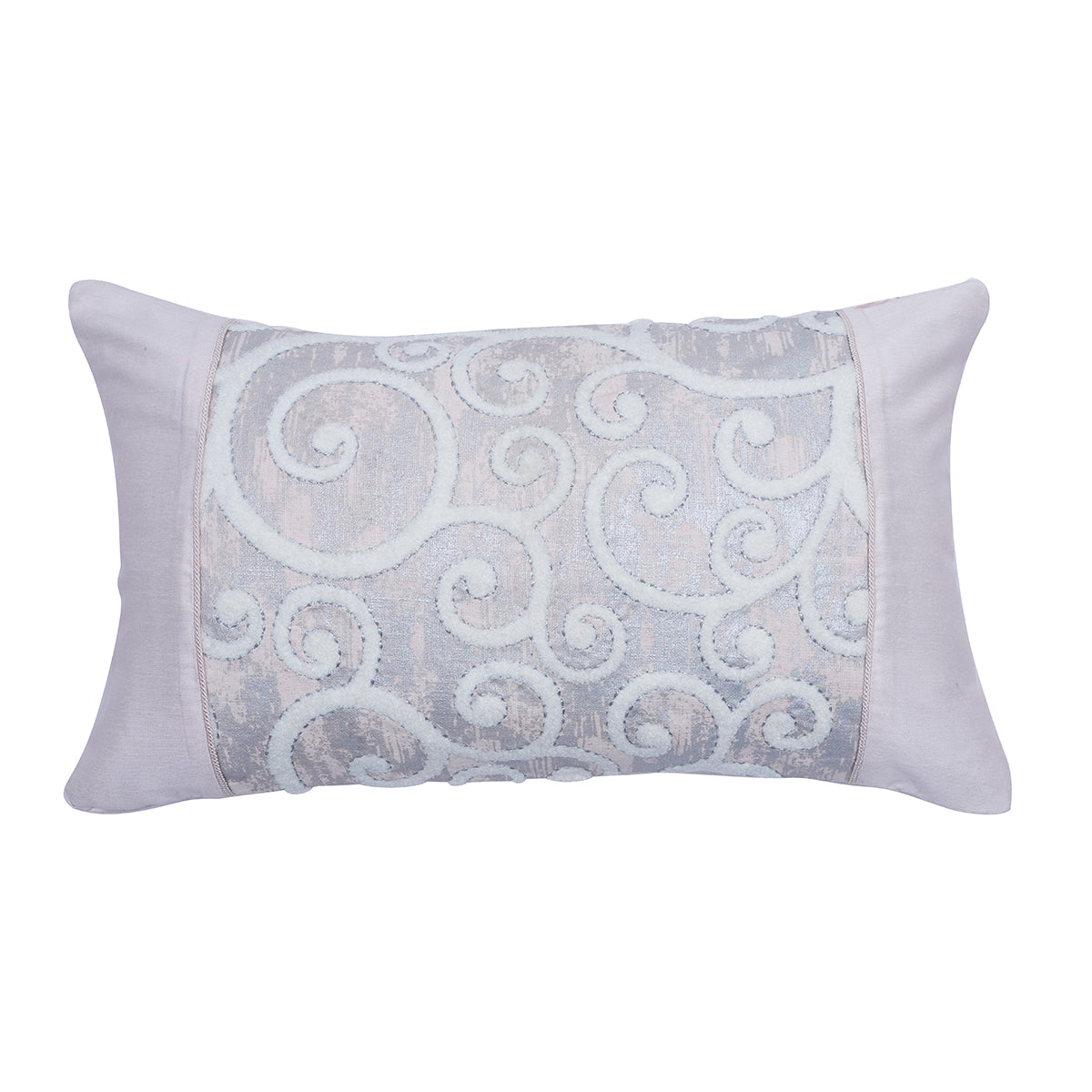 Tranquil Essence Folio Fiction Embroidered Viscose Blend Peach Cushion Cover