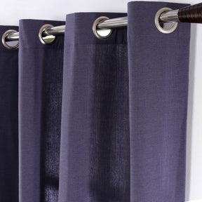 Two Color Rib Woven Long Door Curtain Set