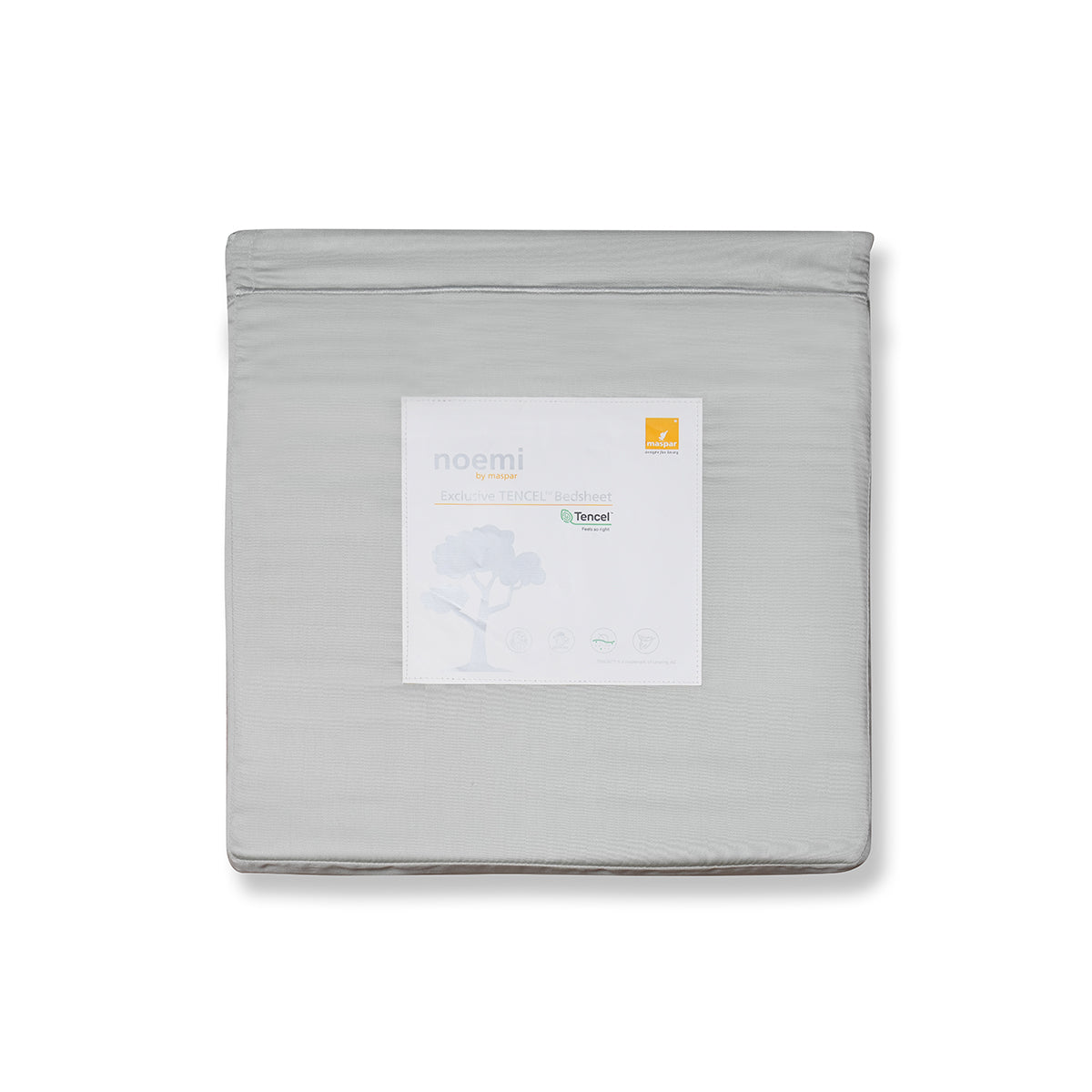 Vintage Noemi Solid 100% Tencel™ Green Bed Sheet With Pillow Case