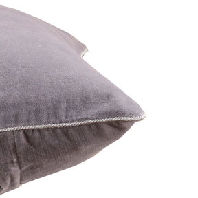 Vintage Printed Solid Velvet Cushion Cover Grey