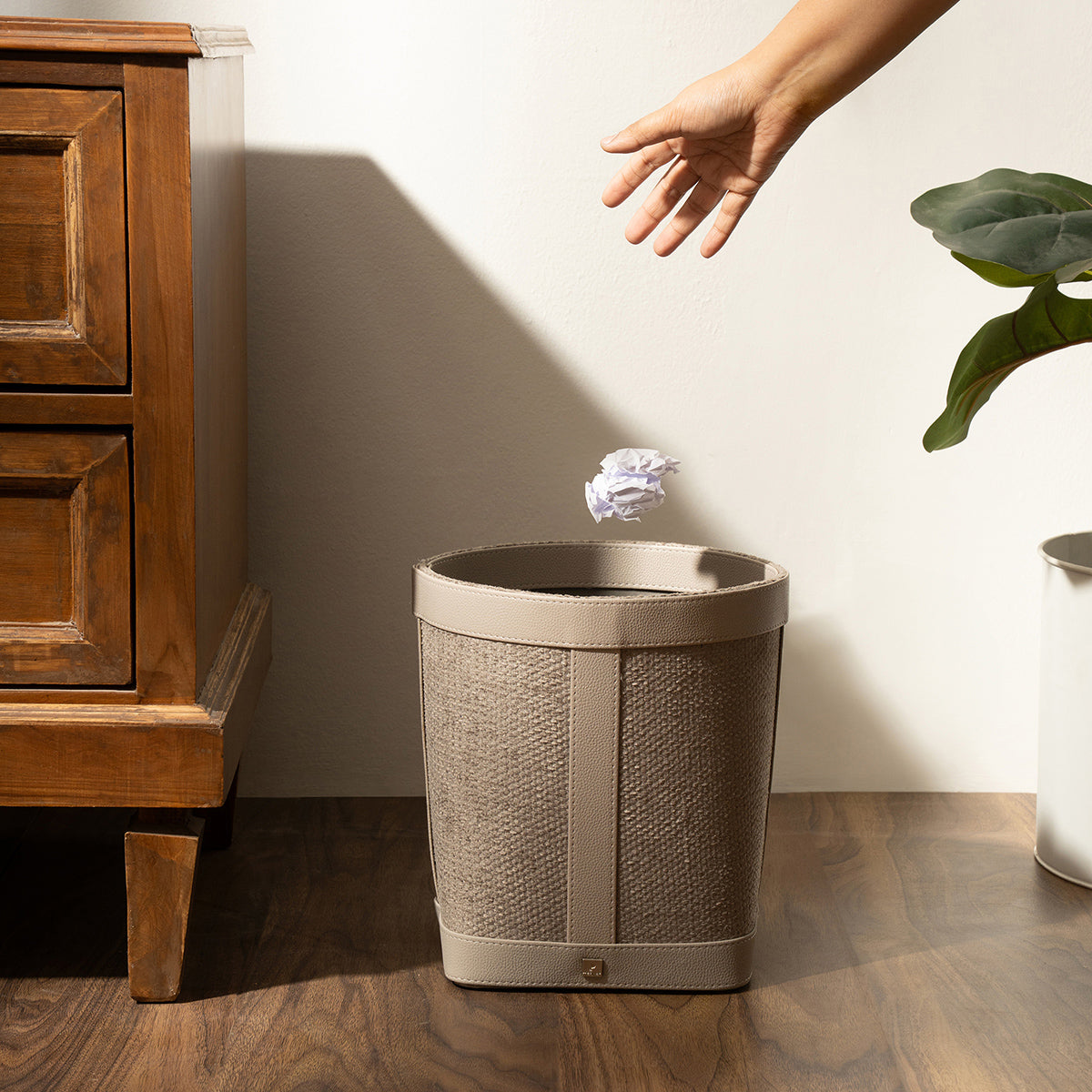 Waste Basket Shadow Grey 25.5X20.6X20.6CM Marvin