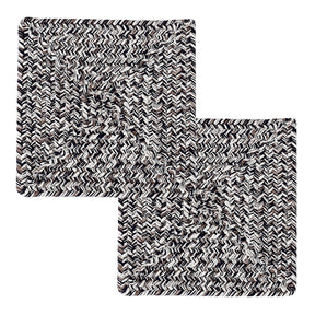 Braided Square Hand Made 100% Cotton Grey 2PC Hot Pad Set