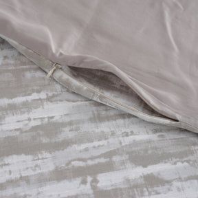 Meyer Textura Plain & Printed Reversible 100% Cotton Super Soft Neutral Duvet Cover with Pillow Case