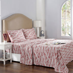 Meyer Textura Printed 100% Cotton Red Soft Bed Sheet