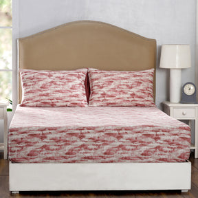 Meyer Textura Printed 100% Cotton Red Soft Bed Sheet