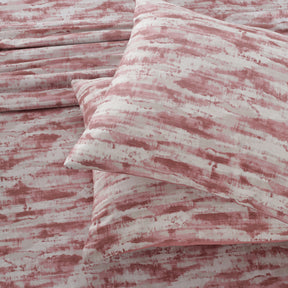 Meyer Textura Printed 100% Cotton Red Soft Bed Sheet