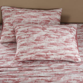Meyer Textura Printed 100% Cotton Red Soft Bed Sheet