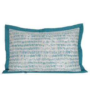 Traversed Line Hand Quilted 2PC Pillow Sham Set