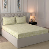 Glam Trace Printed 200 TC 100% Cotton Green Bed Sheet