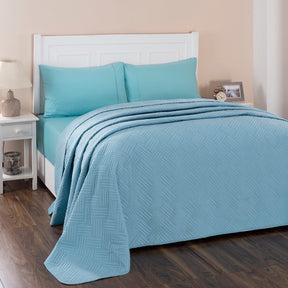 Eliott Summer AC Quilt/Quilted Bed Cover/Comforter Aqua