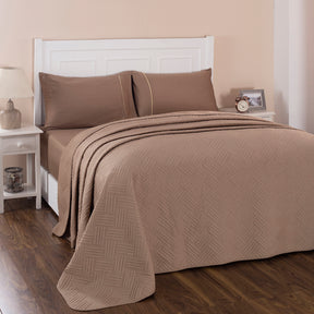 Eliott Summer AC Quilt/Quilted Bed Cover/Comforter Simply Taupe 