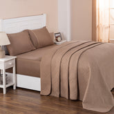 Eliott Summer AC Quilt/Quilted Bed Cover/Comforter Simply Taupe 