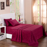 Folklore Transition Diamond Festivity Printed 100% Cotton Red Ultra Soft Bed Sheet