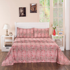 Folklore Transition Ombre Bonanza Printed 100% Cotton Red Ultra Soft Bed Sheet