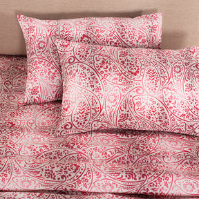Folklore Transition Ombre Bonanza Printed 100% Cotton Red Ultra Soft Bed Sheet