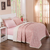 Folklore Transition Diamond Festivity Summer AC Quilt/Quilted Bed Cover/Comforter Peach