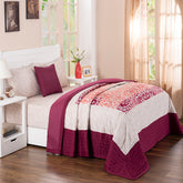 Folklore Transition Paisley Glitch Hand Quilted 8 Pc Double Quilt/Quilted Bed Cover Set