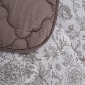 Blossom Couture Emma Winter Quilt/Quilted Bed Cover/Comforter Brown