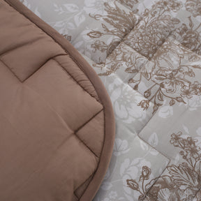 Blossom Couture Azalea Winter Quilt/Quilted Bed Cover/Comforter Brown