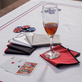 Four Suits Printed 4 Pc Cocktail Napkin Set