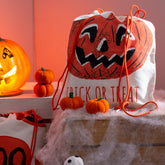 Halloween Trick or Treat Printed &amp; Embroidered 1 Pc String Treat Bag