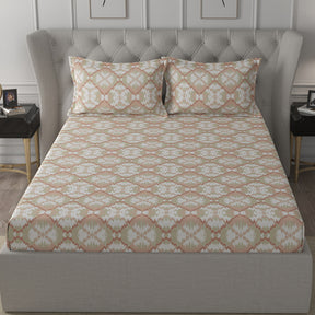 Inhouse Ardour Jonas Printed 200 TC 100% Cotton Red Bed Sheet