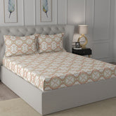 Inhouse Ardour Jonas Printed 200 TC 100% Cotton Red Bed Sheet