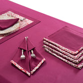 Hues Folklore Transition Ombre Bonanza Red 8 PC Napkin Placemat Set