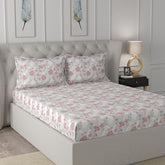 Florescence Briar Printed 100% Cotton Red Bed Sheet
